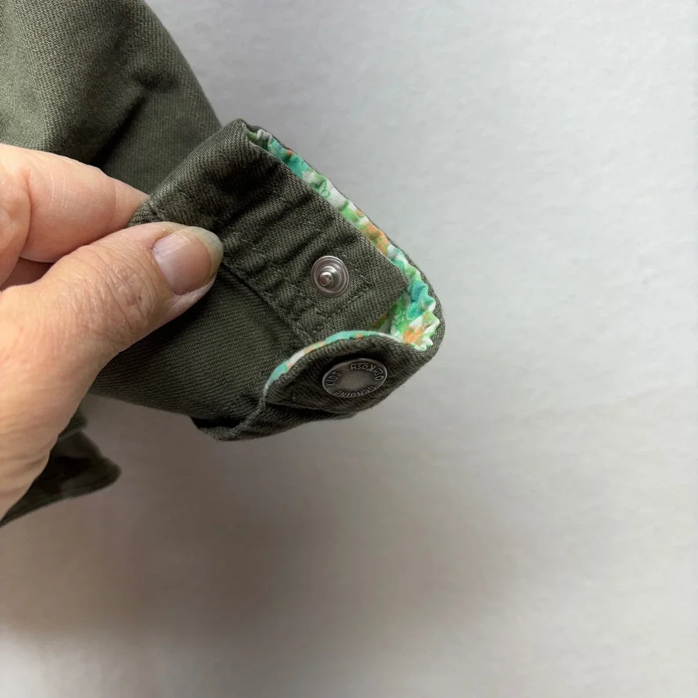 Genuine Kids OshKosh Olive‎ Green Ruffle Denim Jacket Toddler Girl 2T